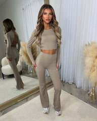 Darcy Two Piece Gym Set- Taupe