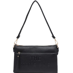Rachael Multi Zip Double Strap 'The Tote Bag' Embossed Bag - Black