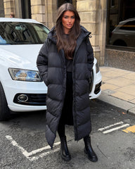 HARPER Padded Duvet Coat - Black