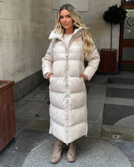 HARPER Padded Duvet Coat - Beige