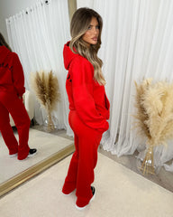 Lydia 'GLAMDOLL ORIGINAL' Front & Back Print Design Fleece Lined Hoodie - Red