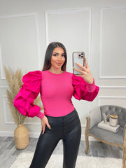 Sadie Puff Sleeve Top - Fuchsia